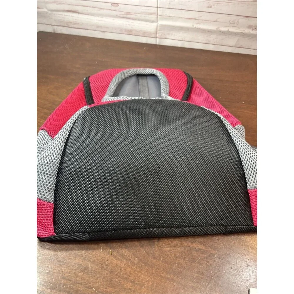 Nobel paws Pet Carrier Backpack Cat/Dog Small Pink Gray Mesh & multiple Pockets